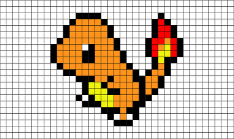 Charmander Pokemon Pixel Art – BRIK