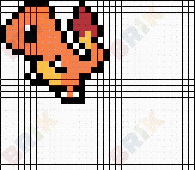 Charmeleon (Salamèche) - 17 * 17 Pixel Art – BRIK