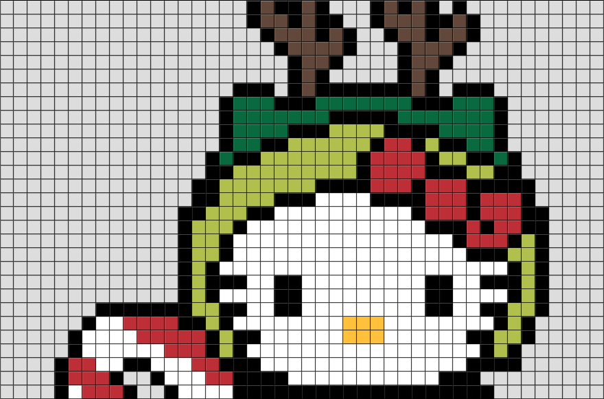 Christmas Kitty Pixel Art – BRIK