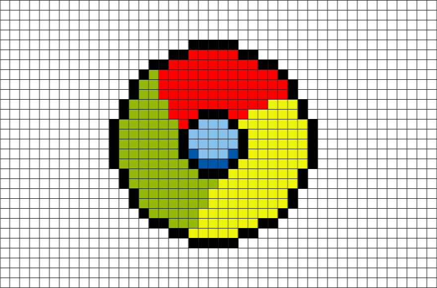 Chrome Logo Pixel Art – BRIK