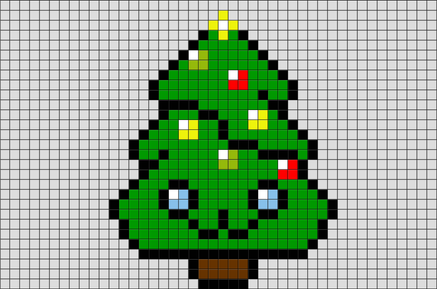Cute Christmas Tree Pixel Art – BRIK