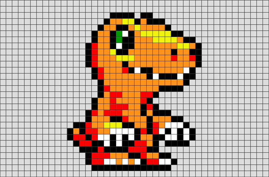 Digimon Agumon Pixel Art – BRIK