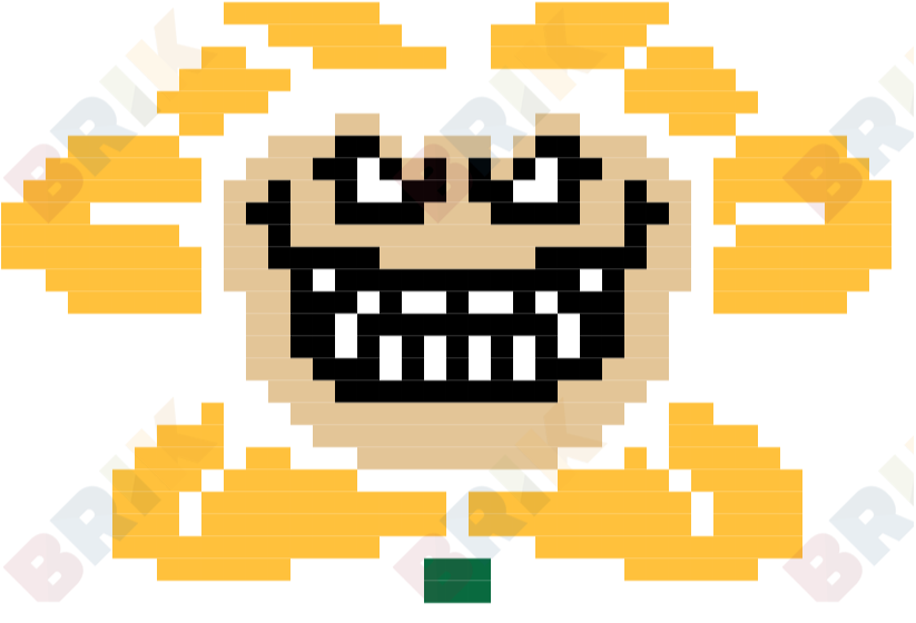 Evil Flowey Pixel Art Brik