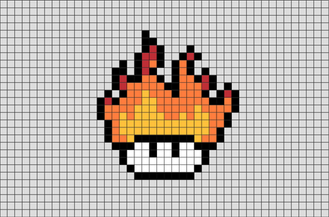 Fire Mushroom Pixel Art – BRIK