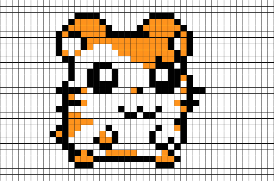 Hamtaro Hamster Pixel Art – BRIK