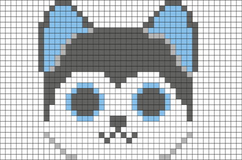 Husky Dog Pixel Art – BRIK