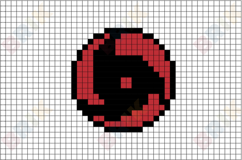 Itachi's Sharingan Pixel Art – BRIK