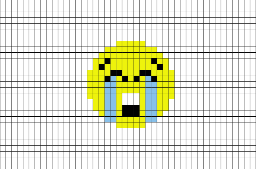 Loudly Crying Face Emoji Pixel Art – Brik | Free Download Nude Photo ...