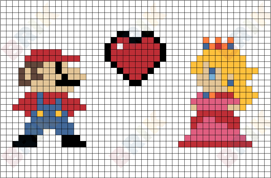 Mario and Princess Pixel Art – BRIK
