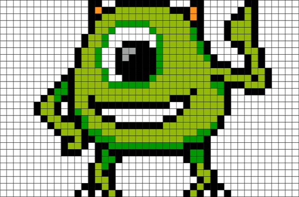 Mike Wazowski Monsters Inc Pixel Art – BRIK