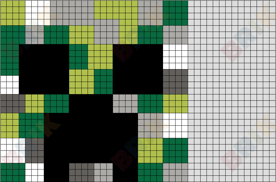 minecraft creeper face pixel art template