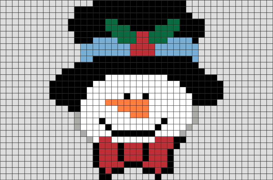 Mr Snowman Pixel Art BRIK