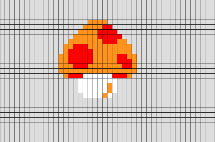 mario mushroom pixel art