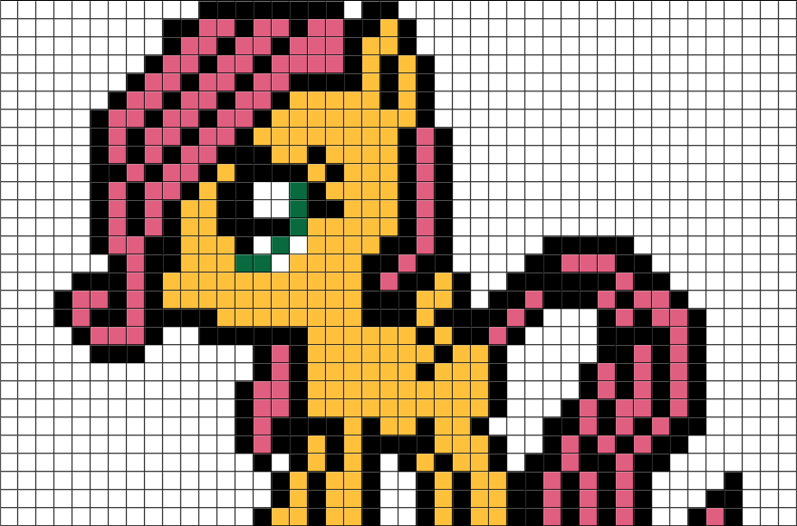 My Little Pony Fluttershy Pixel Art – BRIK