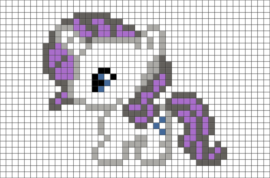 My Little Pony Rarity Pixel Art – BRIK