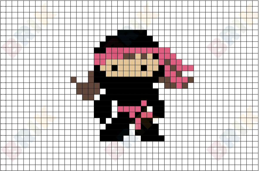 Ninja Girl Pixel Art – BRIK