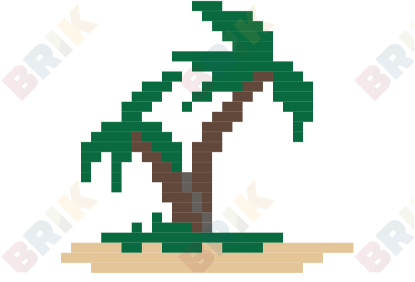 Palm Tree Pixel Art Brik