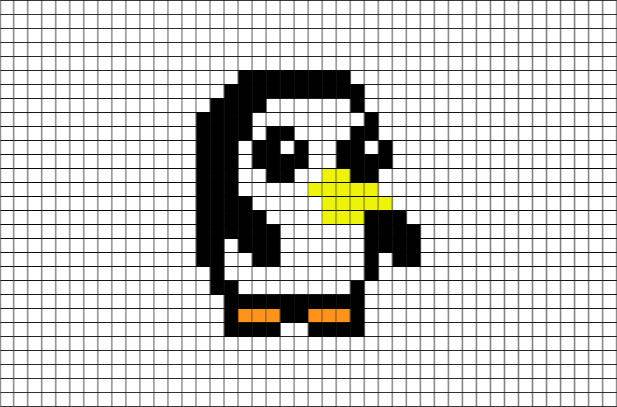 Pixel Art Pingouin Facile - Survivalweekend