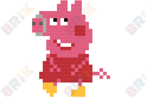 Peppa Pig Pixel Art Grid