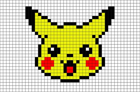 Pikachu Head Pixel Art – BRIK