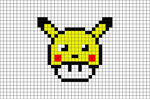 Pikachu Mushroom Pixel Art – BRIK