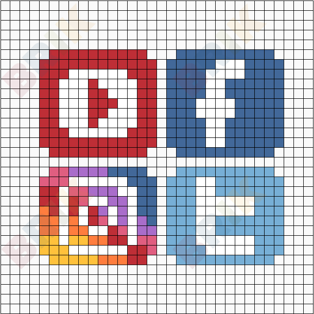 Pixel Art Logos With Grid