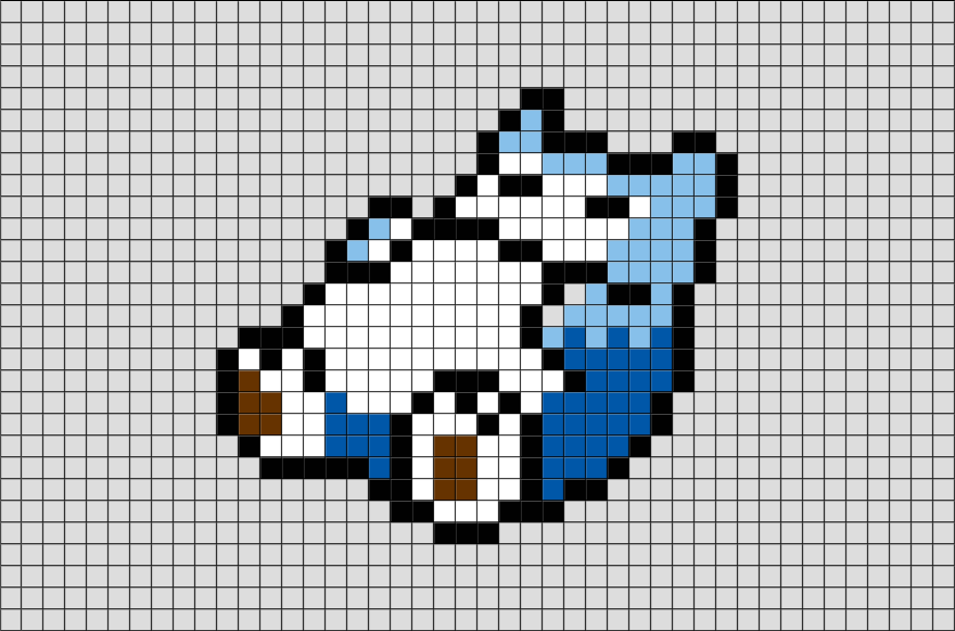 Big Chungus Pixel Art Grid : Husky Dog Perler Beads, Hama Beads, Bead