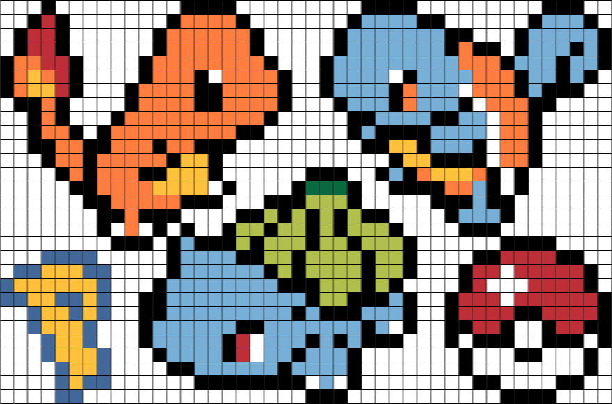 Pixel Pokemon Trio - BRIK