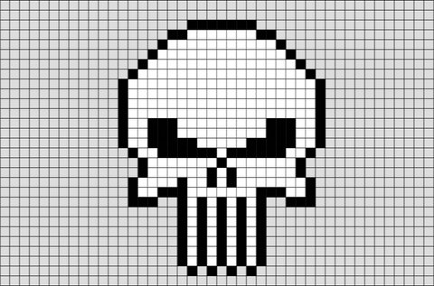 Punisher Skull Pixel Art – BRIK