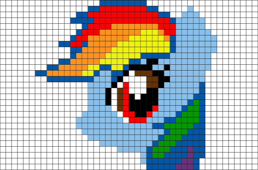 rainbow dash minecraft pixel art