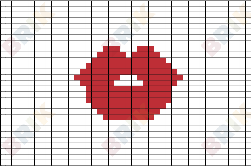 Red Lips Pixel Art – BRIK