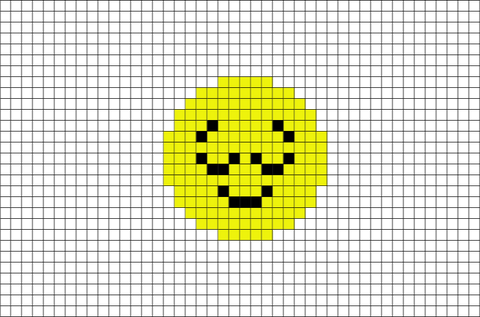 Relieved Face Emoji Pixel Art – BRIK