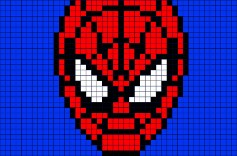 Spiderman Face Pixel Art – BRIK