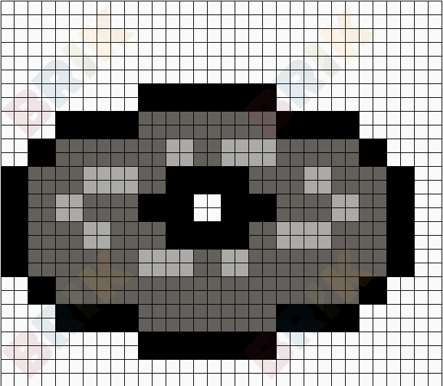 Minecraft Disc Pixel Art Grid - bmp-top