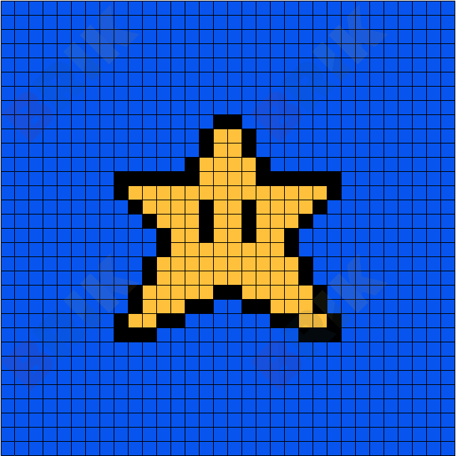 minecraft pixel art mario star