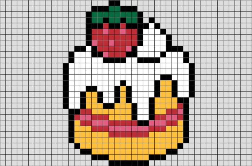 Strawberry Cake Pixel Art – BRIK