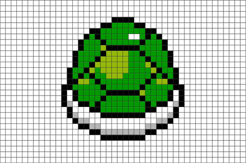 Super Mario Green Shell Pixel Art – BRIK