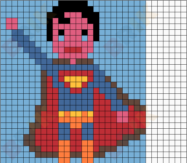 pixel art minecraft superman