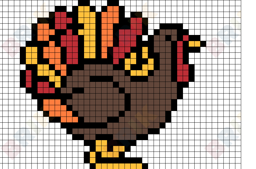 Thanksgiving Turkey Pixel Art Brik - roblox turkey pixel art