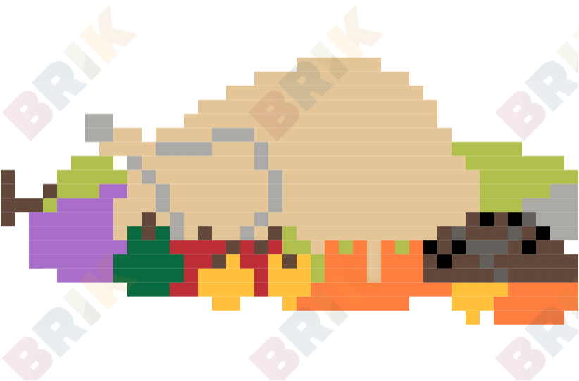Thanksgiving Turkey Pixel Art – BRIK