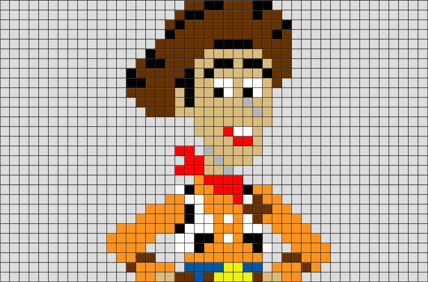 Toy Story Woody Pixel Art – BRIK