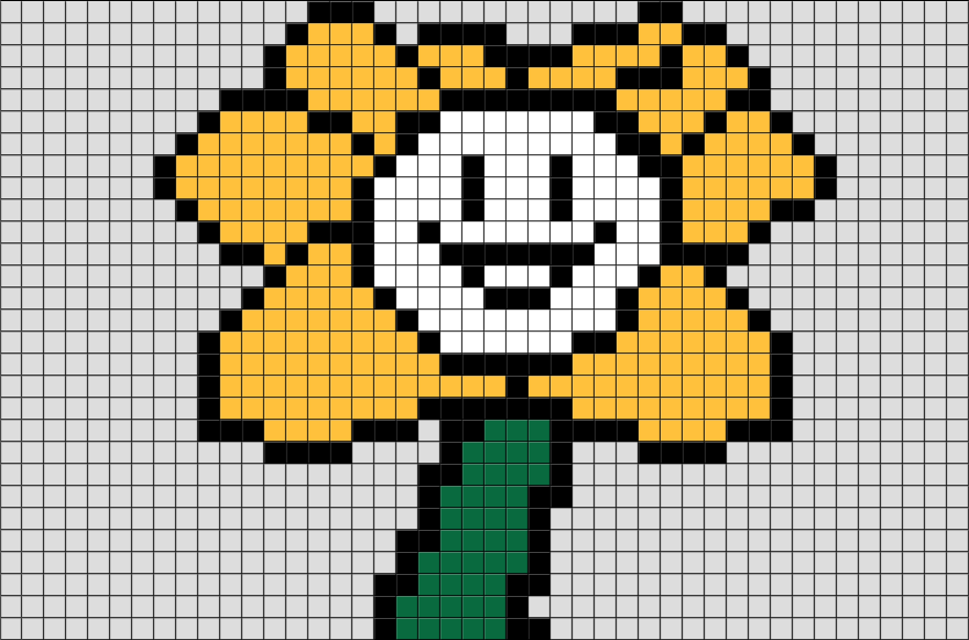 Undertale Flowey Pixel Art – BRIK