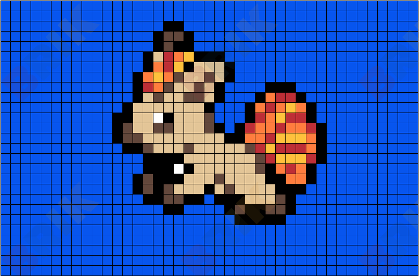 Vulpix Pokémon Pixel Art - Pix Brix Instructions 