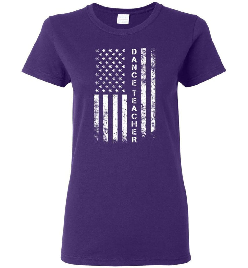 American Flag Dance Teacher Women Tee - Purple / M