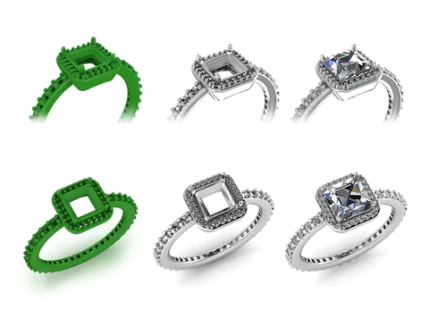 3d design custom design engagement ring