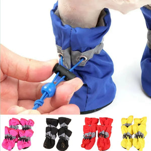 4pcs/set Waterproof Pet Dog Shoes  Anti-slip - opalonlineshopping
