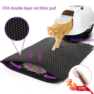 Cat Litter Mat With Gift Double Layer Waterproof Pet Litter Box Mat Non-slip Sand Cat Pad Washable Bed Mat Clean Pad Products - Gadgets and more Store