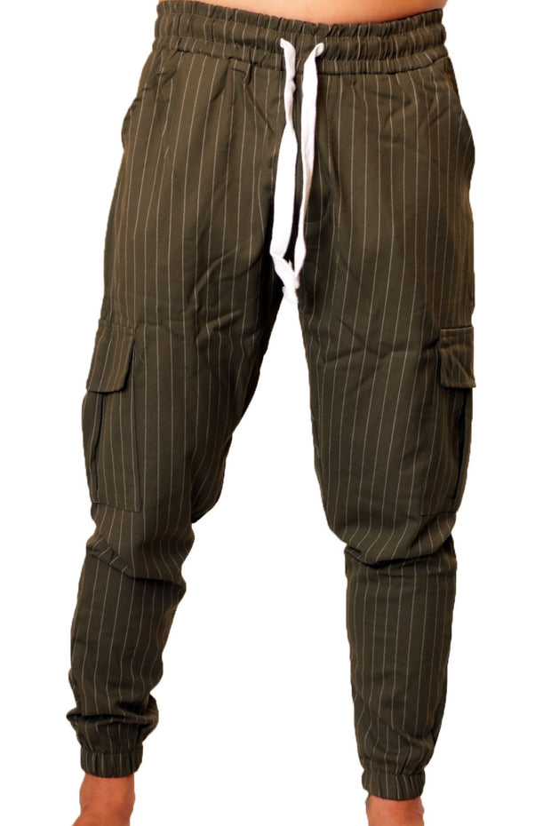 mens pinstripe joggers