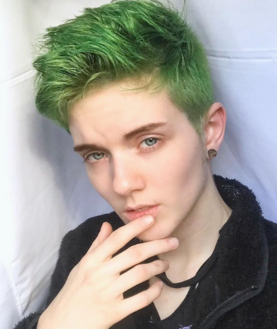 @ascherlucas Phantom Green Arctic Fox semi permanent hair color