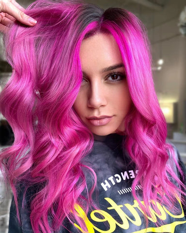 hot pink and purple hair dye